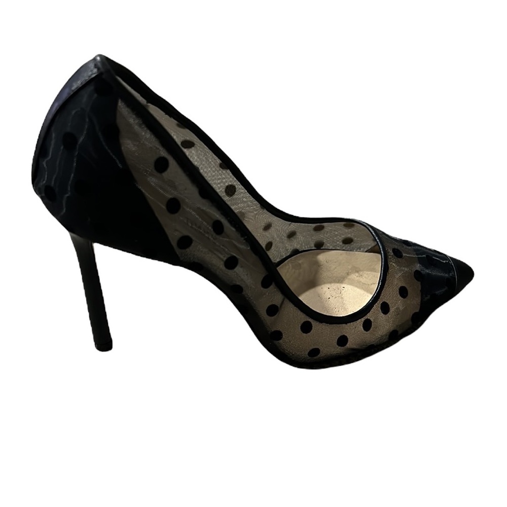 Jimmy Choo Black Polka Dot Romy 100 Mesh Pumps Size 36.5 - Picture 3 of 8